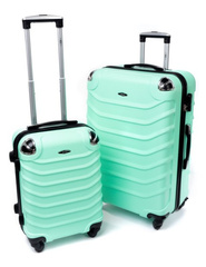 Walizki podróżne na kółkach ABS 2w1 730 S / L MIĘTOWY