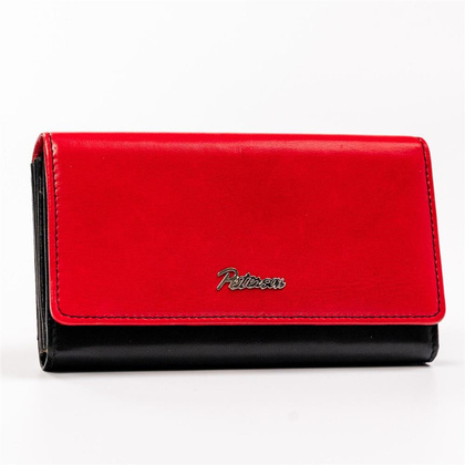 Duży skórzany portfel damski na zatrzask