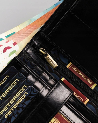 Duży, skórzany portfel męski na zatrzask