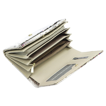 Portfel damski skórzany PELLUCCI SN-112 popiel + róż