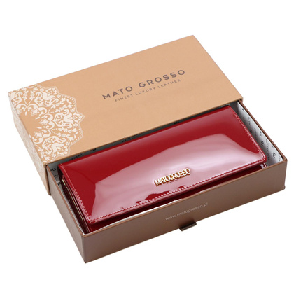 Portfel damski skórzany PELLUCCI 0946-403 RFID ciemny czerwony