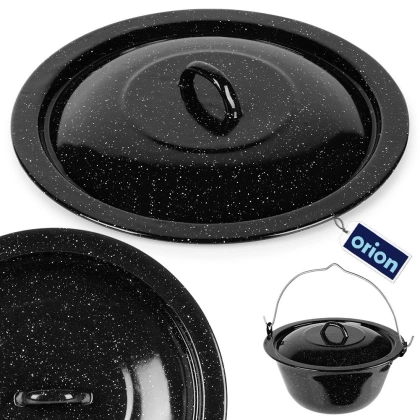 Pokrywka do kociołka emaliowana czarna 34 cm