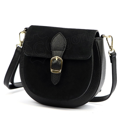 Torebka damska skórzana 25-045 Czarny