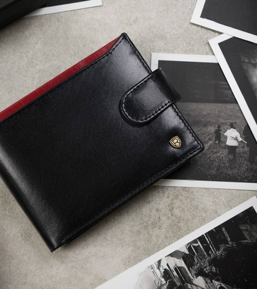 Skórzany portfel męski z kieszenią na dowód rejestracyjny