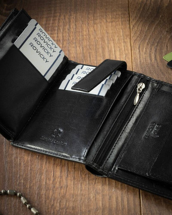 Skorzany portfel meski z systemem RFID