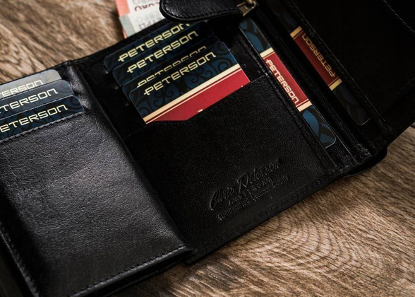portfel męski ze skóry naturalnej Peterson Czarny