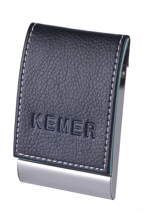 Etui na wizytówki KEMER 52904429 Czarno turkusowe - min. zamówienie 20 / 50 / 100 szt.