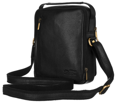 Skorzana listonoszka meska z tylna kieszonka