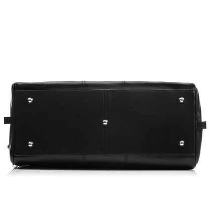 Podróżna torba na ramię ze skóry BRØDRENE R10 czarny smooth leather - min. zamówienie 20 / 50 / 100 szt.