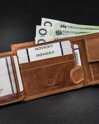 Skórzany portfel męski bez zapięcia