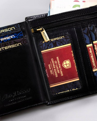 Elegancki duzy portfel meski ze skory naturalnej