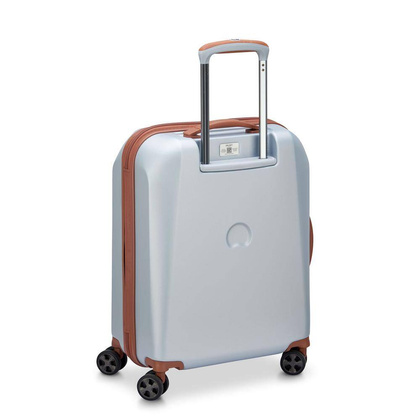 Delsey Promenade Hard mała srebrna walizka kabinowa na kółkach 55 cm