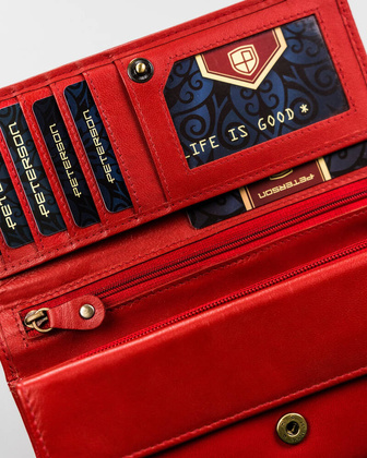 Skorzany portfel damski na karty