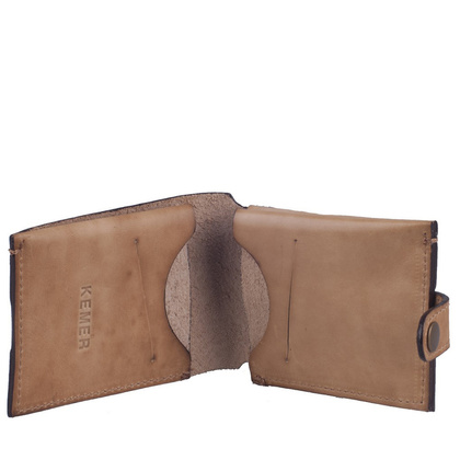 Portfel damski skórzany KEMER P18 Brązowy - min. zamówienie 20 / 50 / 100 szt.