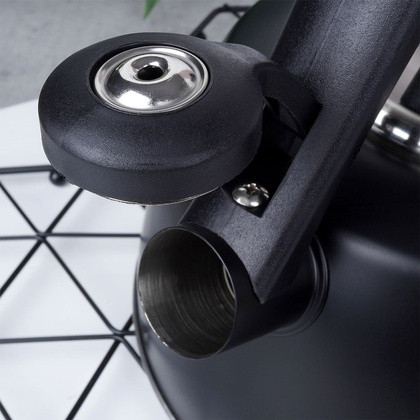 Czajnik z gwizdkiem termometrem stalowy czarny 3 l