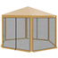 PAWILON OGRODOWY SZEŚCIOKĄTNY 2x2x2x2.5M Z MOSKITIERĄ BEŻOWY