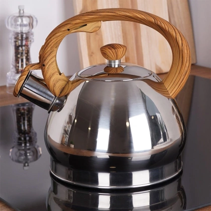 Czajnik stalowy z gwizdkiem automatyczny do gotowania wody tradycyjny srebrny1,5 l