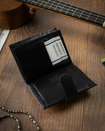 Elegancki portfel meski ze skory naturalnej