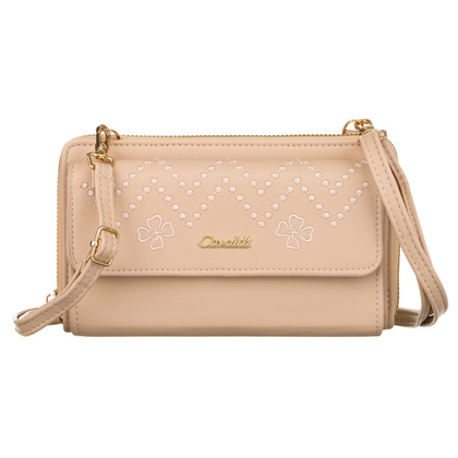 Portfel-kopertówka z haftowaną klapką — Cavaldi