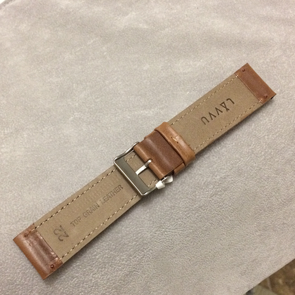 LAVVU Brązowy szyty pasek SPORT z luksusowej skóry Top Grain - 22