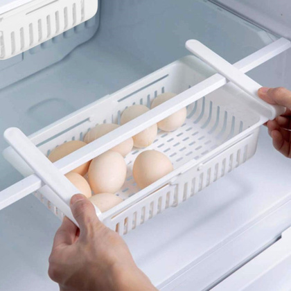 Organizer szufladka do lodówki zawieszana pojemnik rozsuwany pod półkę