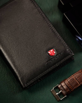 Meski portfel ze skory naturalnej