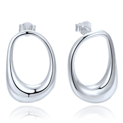 MINET Nowoczesne srebrne kolczyki