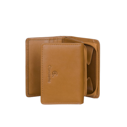 Mały portfel damski Canaletto ze skóry naturalnej licowej z suwakiem PD2003