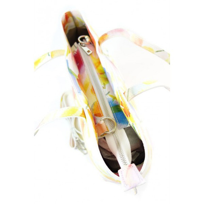 Włoska torba A4 Shopper Bag Vera Pelle Kwiaty SB689K2