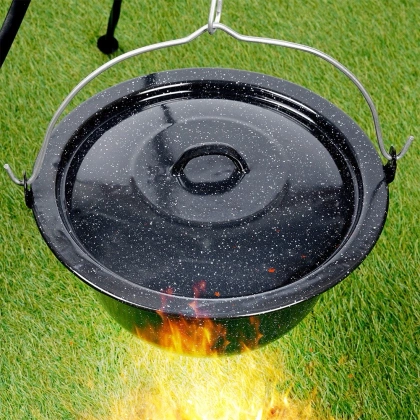 Pokrywka do kociołka emaliowana czarna 40 cm