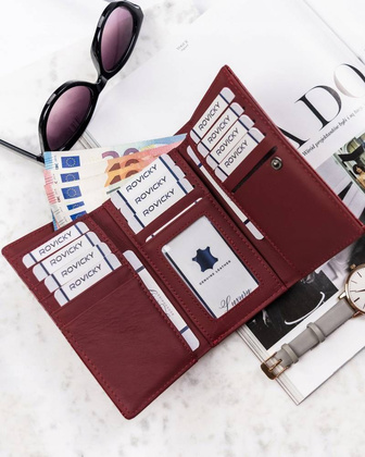 Skórzany portfel damski na bigiel