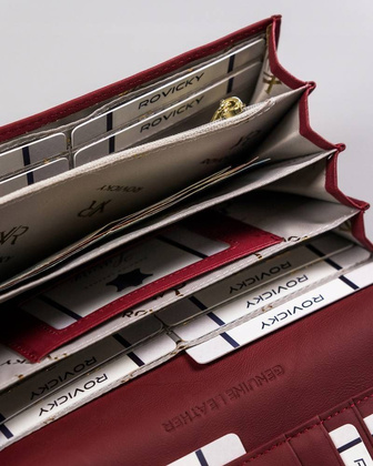 Duży, pojemny portfel damski ze skóry lakierowanej na zatrzask