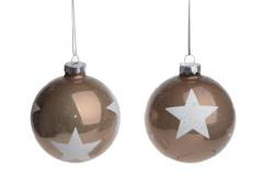 Kpl 2 bombek szampańskich z gwiazdką i brokatem