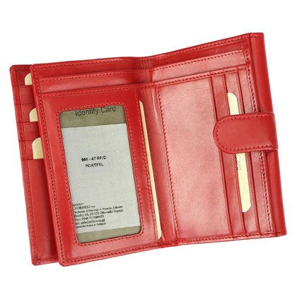 Portfel damski skórzany PELLUCCI 866-47 RFID Czerwony
