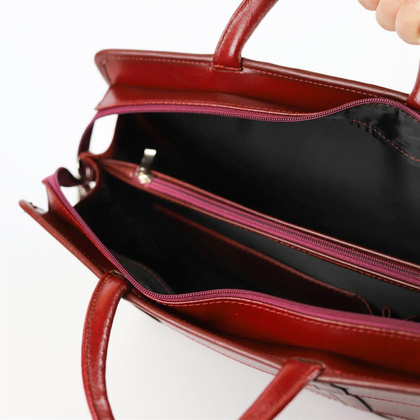 515 Damski kuferek duży pasy-wiśnia KEMER