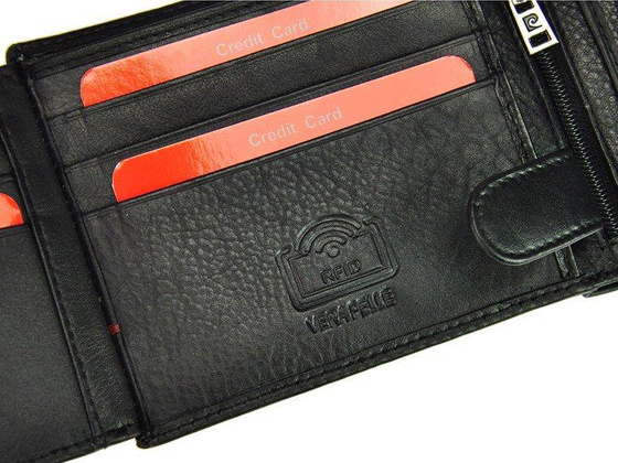 Portfel męski skórzany PIERRE CARDIN SAHARA TILAK15 325 Czarny / Niebieski