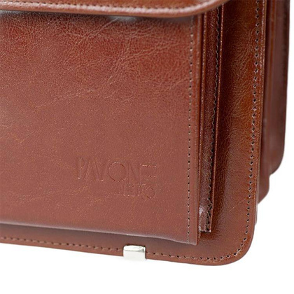 Skórzana aktówka męska teczka na ramię brązowa - Pavone Nero Milan 2201 BR