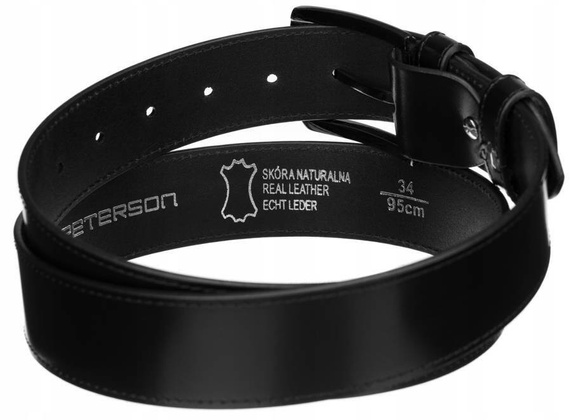 Skorzany szeroki pasek meski z klasyczna klamra