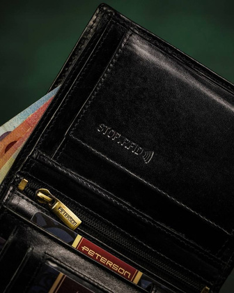 Skorzany portfel meski bez zapiecia zewnetrznego