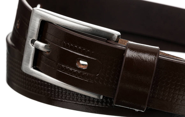 Pasek meski ze skory naturalnej licowej z ozdobnym tloczeniem