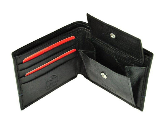 Portfel męski skórzany PIERRE CARDIN SAHARA TILAK15 8824 Czarny / Czerwony