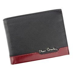 Portfel męski skórzany PIERRE CARDIN TILAK37 325 RFID Czarno Czerwony