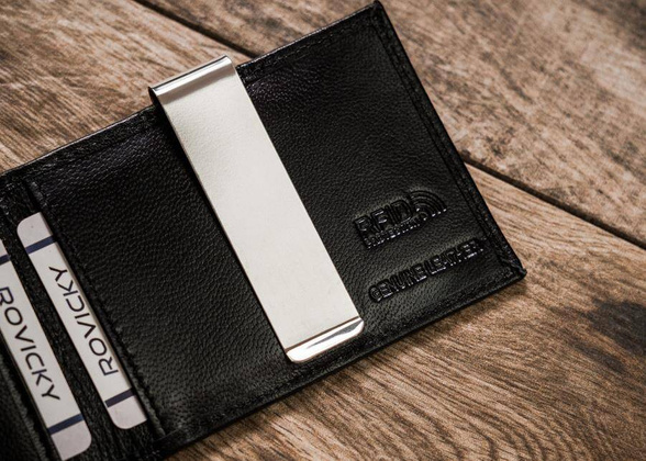 Mała banknotówka męska ze skóry naturalnej