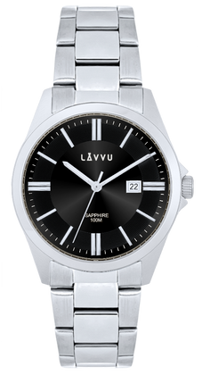 LAVVU Zegarek ze szkłem szafirowym ​HALLAND Dark Grey