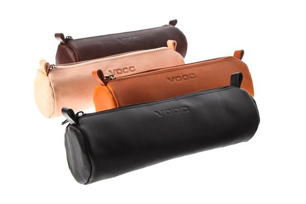 Duży okrągły piórnik Vintage P35 koniak