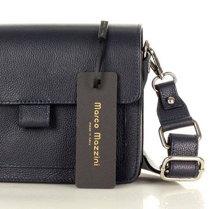 MARCO MAZZINI Torebka listonoszka skórzana messenger italian design granatowa - min. zamówienie 20 / 50 / 100 szt.