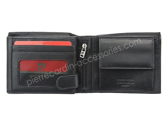 Portfel męski skórzany PIERRE CARDIN TILAK07 325 Czarny / Niebieski