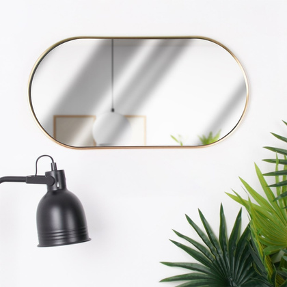 Lustro ścienne złote owalne 50x25 cm