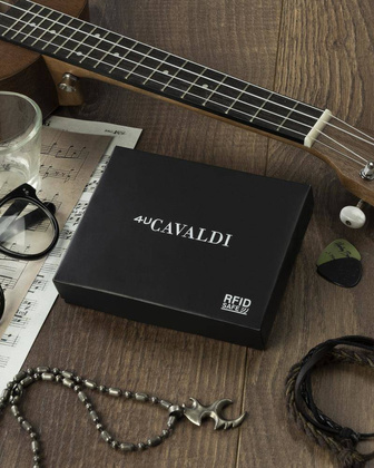 Duży, skórzany portfel z zabezpieczeniem rfid stop