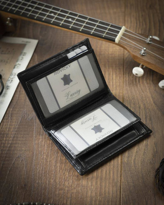 Duży, skórzany portfel z zabezpieczeniem rfid stop